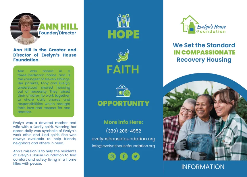Evelyn's House — Tri-Fold Brochure — first page preview