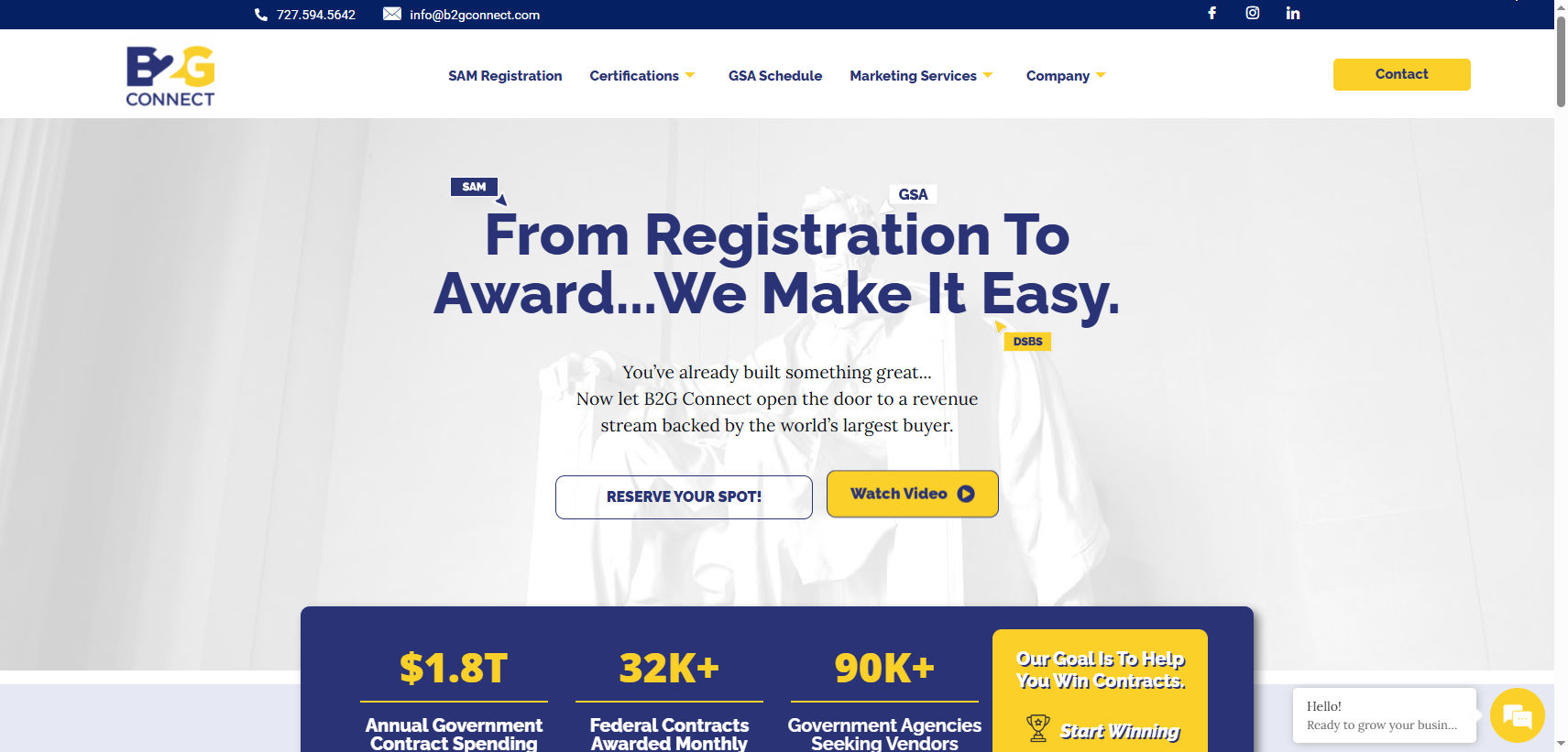 B2G Connect website